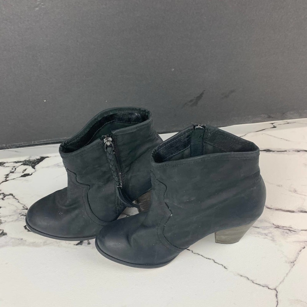 Aldo Black Duster Ankle Booties Zip Size Heeled Boots 8.5 - Picture 4 of 6